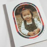 "Soft Tartan" - Holiday Cards in Cranberry by Ellis - Detail