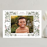 "Botanical Frame" - Holiday Cards in Blush by Angel Walker - Front
