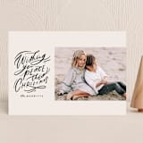 "Hand Lettered Wish" - Holiday Cards in Birch by Julie Murray - Front