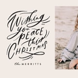 "Hand Lettered Wish" - Holiday Cards in Birch by Julie Murray - Detail