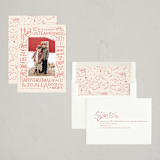 "Happy Christmas to All" - Holiday Cards in Cranberry by Morgan Ramberg - Assembled