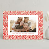 "Winter Folk Floral" - Holiday Cards in Peppermint by Julie Murray - Front
