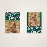 "Unleash the Joy" - Holiday Cards in Evergreen by Erin German - Photo Orientation Options