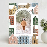 "Winter Village" - Holiday Cards in Candied Apple by Jennifer Wick - Front