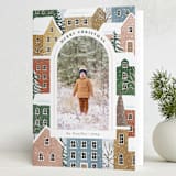 "Winter Village" - Holiday Cards in Candied Apple by Jennifer Wick - Folded Card