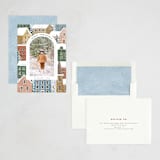 "Winter Village" - Holiday Cards in Candied Apple by Jennifer Wick - Assembled