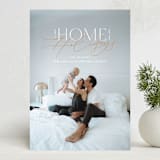 "A New Home for the Holidays" - Holiday Cards in Brass by Ana Sharpe - Front