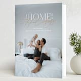 "A New Home for the Holidays" - Holiday Cards in Brass by Ana Sharpe - Folded Card