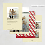"Vintage Candy Cane" - Holiday Cards in Poinsettia by Angela Garrick - Back of Card Options