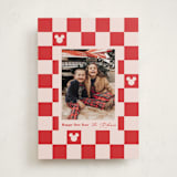 "Disney Mickey Checkerboard" - Holiday Cards in Minnie's Bow by Carrie ONeal - Front