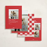 "Disney Mickey Checkerboard" - Holiday Cards in Minnie's Bow by Carrie ONeal - Back of Card Options
