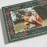 "Folk Flower Frame" - Holiday Cards in Evergreen by Alethea and Ruth - Detail