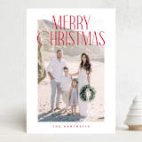 "Merry Title" - Holiday Cards in Poinsettia by Brooke Chandler - Front