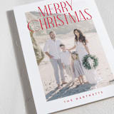 "Merry Title" - Holiday Cards in Poinsettia by Brooke Chandler - Detail