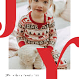 "Modern Joy" - Holiday Cards in Poinsettia by Erica Krystek - Detail