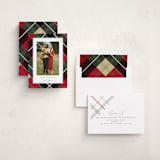 "shimmering tartan" - Holiday Cards in Holly by Rebecca Durflinger - Assembled