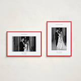 "Classic Border" - Holiday Cards in Berry by Wendy Chung - Photo Orientation Options