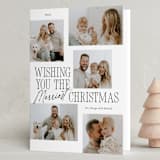 "Quill Pen Five" - Holiday Cards in Coal by Jackie Crawford - Folded Card