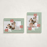 "New Ho Ho Home" - Holiday Cards in Sage by Mary Kay Garttmeier - Photo Orientation Options