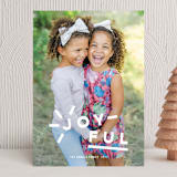 "Joyful Type" - Holiday Cards in Snow by Sydney Newsom - Front