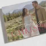 "Very Merry Christmas!" - Holiday Cards in Cranberry by Wildfield Paper Co - Detail