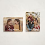 "Winter Greetings" - Holiday Cards in Snow by Ashley Iwafuchi - Photo Orientation Options