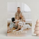 "Chic Script" - Holiday Cards in Snowflake by Cass Loh - Front