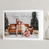 "Sweeping Script" - Holiday Cards in Onyx by Alexandra Cohn - Folded Card