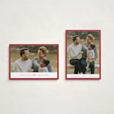 "Edge" - Holiday Cards in Berry by Angela Thompson - Photo Orientation Options