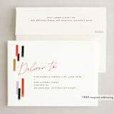 "Rhythmic Stripes" - Holiday Cards in Chili Pepper by Annie Clark - FREE Recipient Addressing