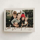 "Oh what fun script" - Holiday Cards in Linen by Karidy Walker - Folded Card