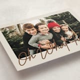 "Oh what fun script" - Holiday Cards in Linen by Karidy Walker - Detail