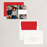 "Minimally" - Holiday Cards in Poinsettia by Brianne Larsen - Assembled