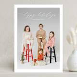 "Sweeping Script" - Holiday Cards in Rose Quartz by Alexandra Cohn - Front