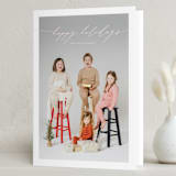 "Sweeping Script" - Holiday Cards in Rose Quartz by Alexandra Cohn - Folded Card