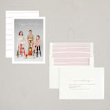 "Sweeping Script" - Holiday Cards in Rose Quartz by Alexandra Cohn - Assembled
