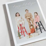 "Sweeping Script" - Holiday Cards in Rose Quartz by Alexandra Cohn - Detail