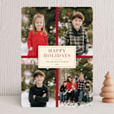 "Gift" - Holiday Cards in Poinsettia by Jennifer Lew - Front