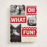 "Ski Slope" - Holiday Cards in Cranberry by Baumbirdy - Front