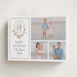 "Striped Crest" - Holiday Cards in Snow by Robert and Stella - Folded Card