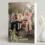 "peace out" - Holiday Cards in Limeade by Ekko Studio - Folded Card