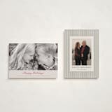 "Simple Scalloped Edge" - Holiday Cards in Berry by Kelly Schmidt - Photo Orientation Options