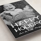 "Happy Holidays Retro Lettering" - Holiday Cards in Snow by Becky Nimoy - Detail