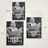 "Happy Holidays Retro Lettering" - Holiday Cards in Snow by Becky Nimoy - Formats Available