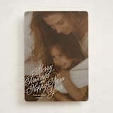 "Scripted Note" - Holiday Cards in Champagne by Baumbirdy - Front