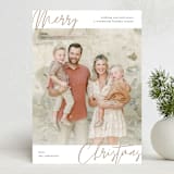 "Modern Script" - Holiday Cards in Taupe by Katy Shen - Front