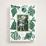 "Bauble & Bow" - Holiday Cards in Fir by Corinne Malesic - Front