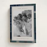 "Antiqued Plaid" - Holiday Cards in Sea by Makewells - Folded Card
