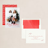 "Textured Script" - Holiday Cards in Berry by Kristen Smith - Assembled