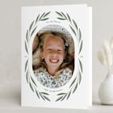 "Bright Greenery" - Holiday Cards in Sage by Kelly Nasuta - Folded Card